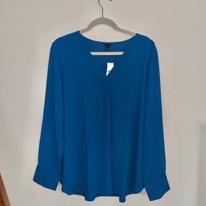 NWT Ann Taylor Royal Blue Long-Sleeve Blouse